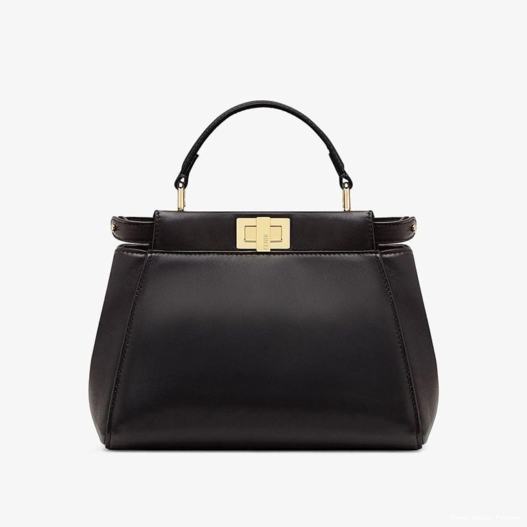 HOT Peekaboo Fendi Leather Mini Iconic In Handbag Nappa Black 0731
